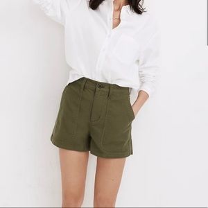 Madewell Camp Shorts Army Green High Waisted XL